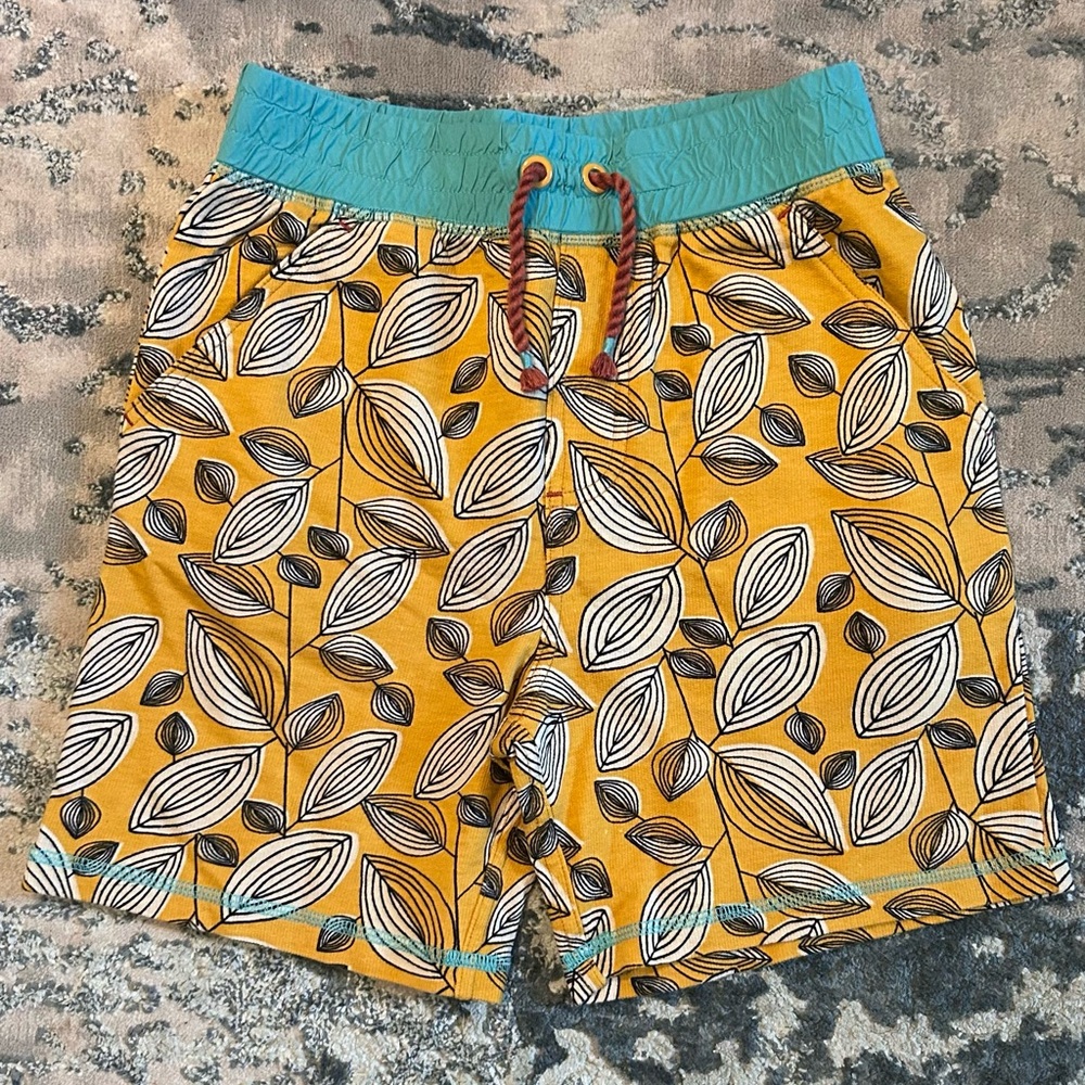 Matilda Jane Yellow and Teal Leaf Print Shorts